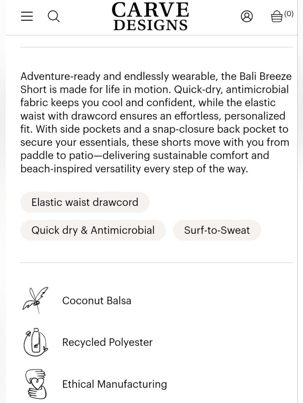 Carve Designs Bali Breeze Short - Picture 9 of 9
